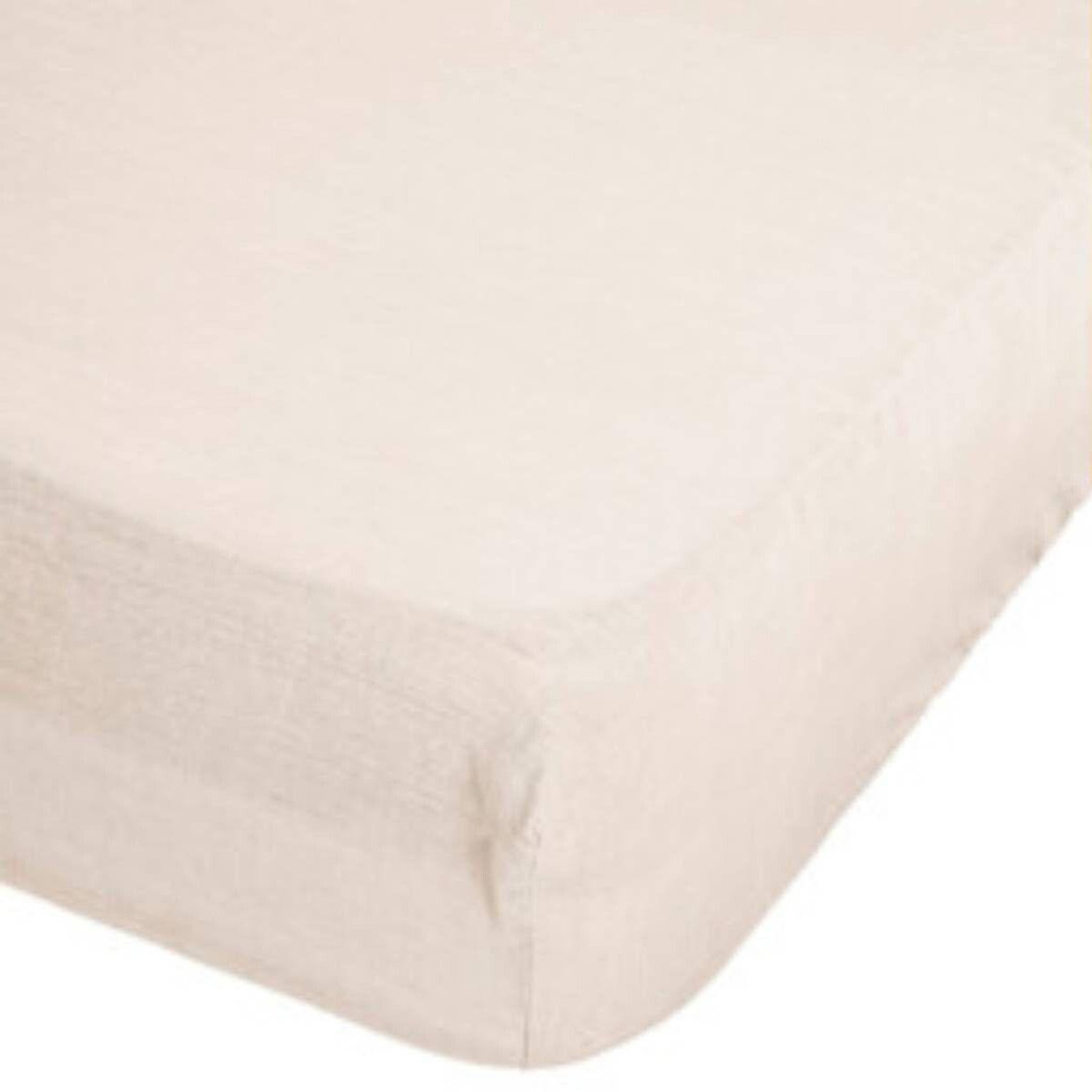 ATMOSPHERA Drap housse en lin  adorable  140x190cm beige lin