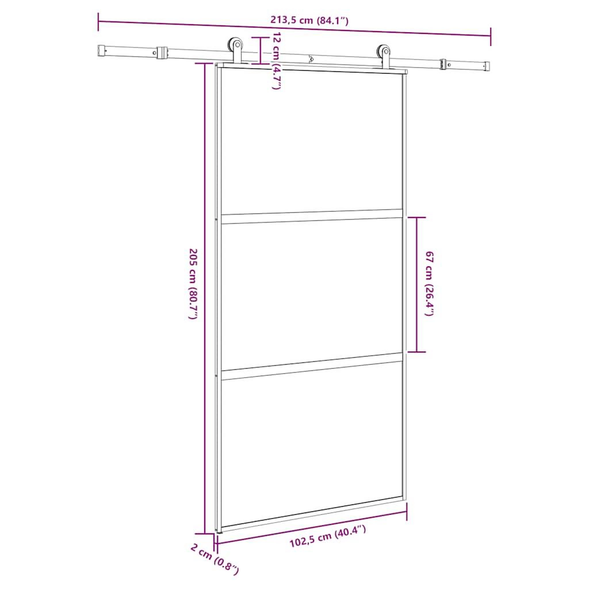 Voir la diapositive 6 : VIDAXL Porte coulissante kit de quincaillerie trempe verre aluminium