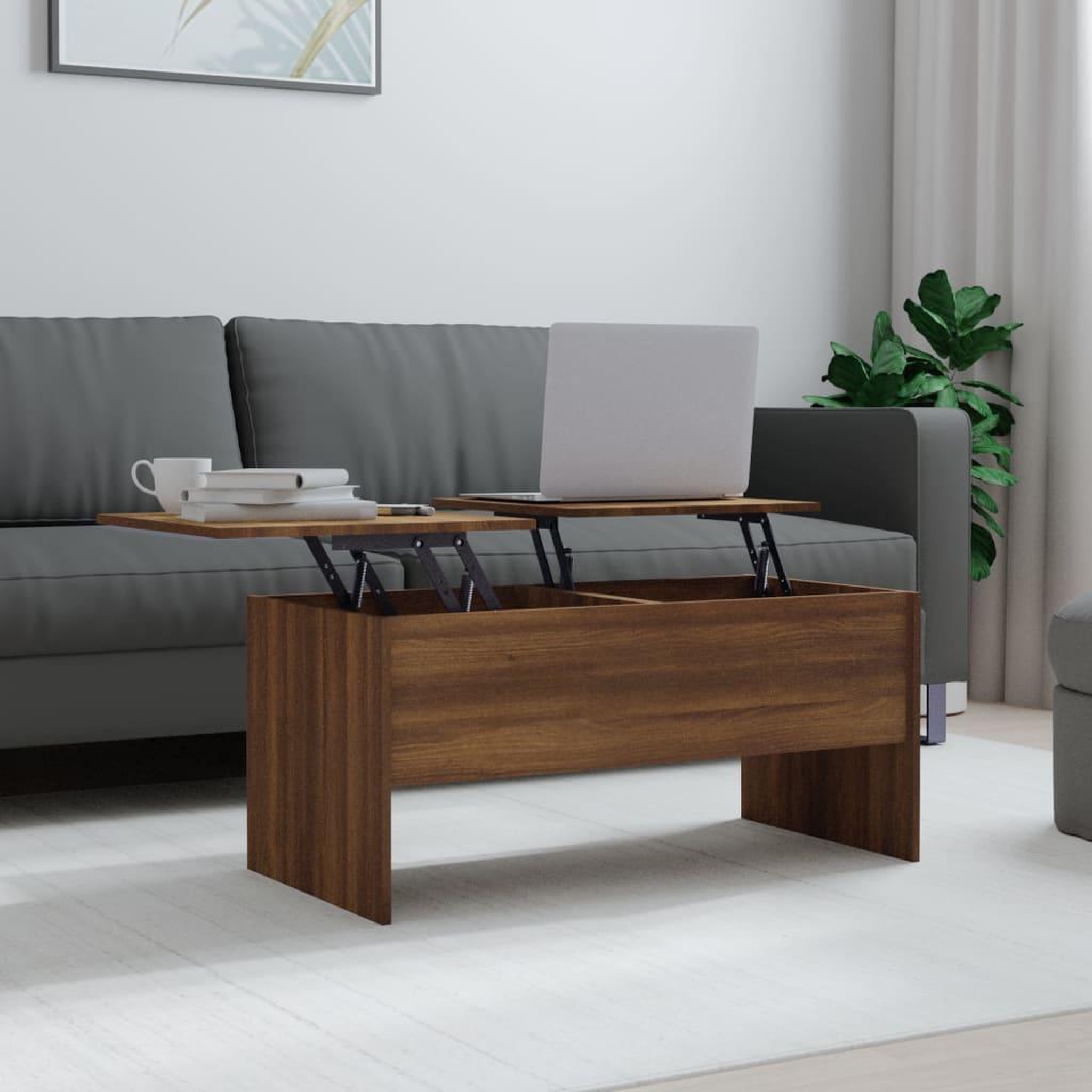 VIDAXL Table basse Chene marron 102x50,5x46,5 cm Bois d'ingenierie