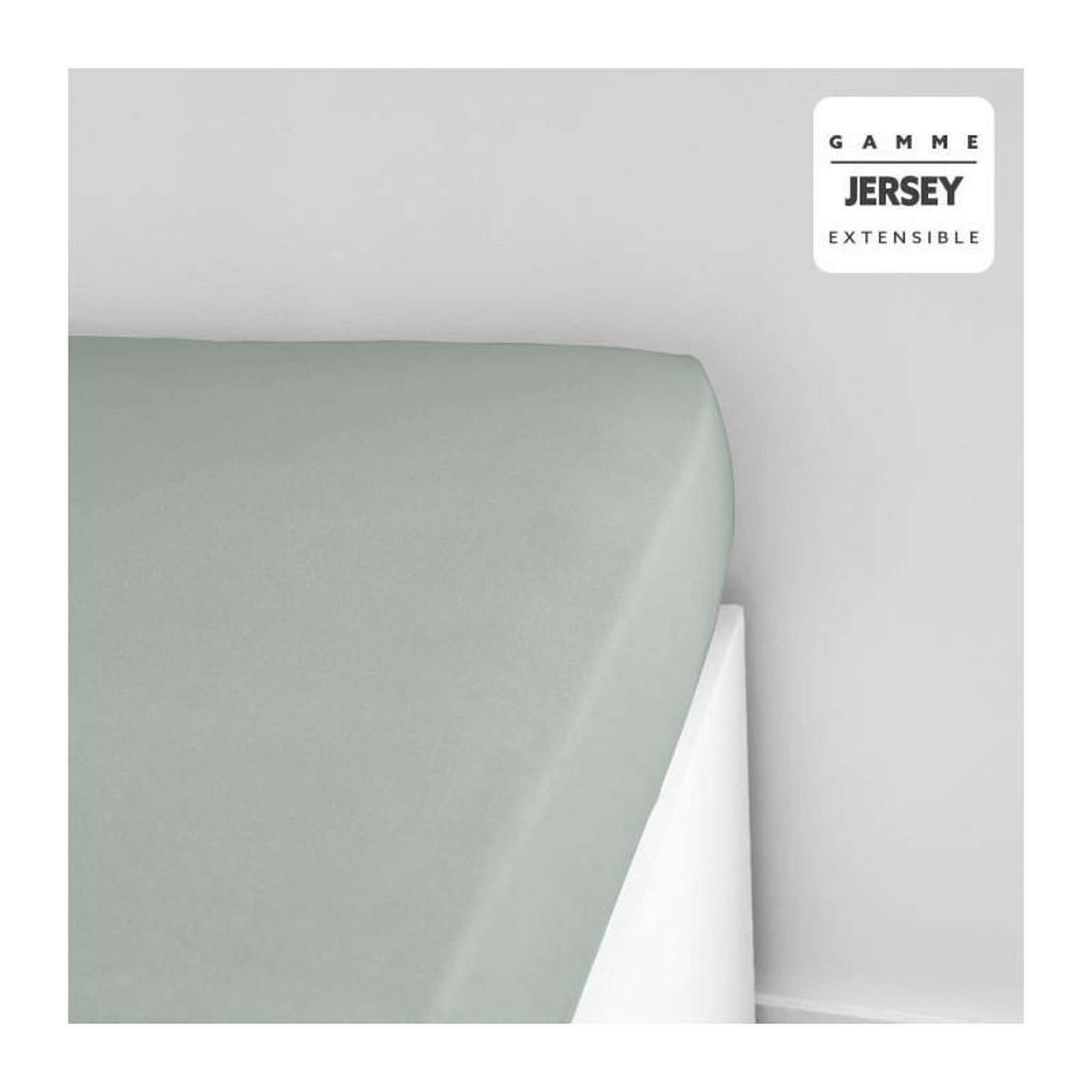 Voir la diapositive 3 : Today Drap housse TODAY Essential - 140 x 190+25 cm - 1 personne - 100% Coton jersey - Celadon