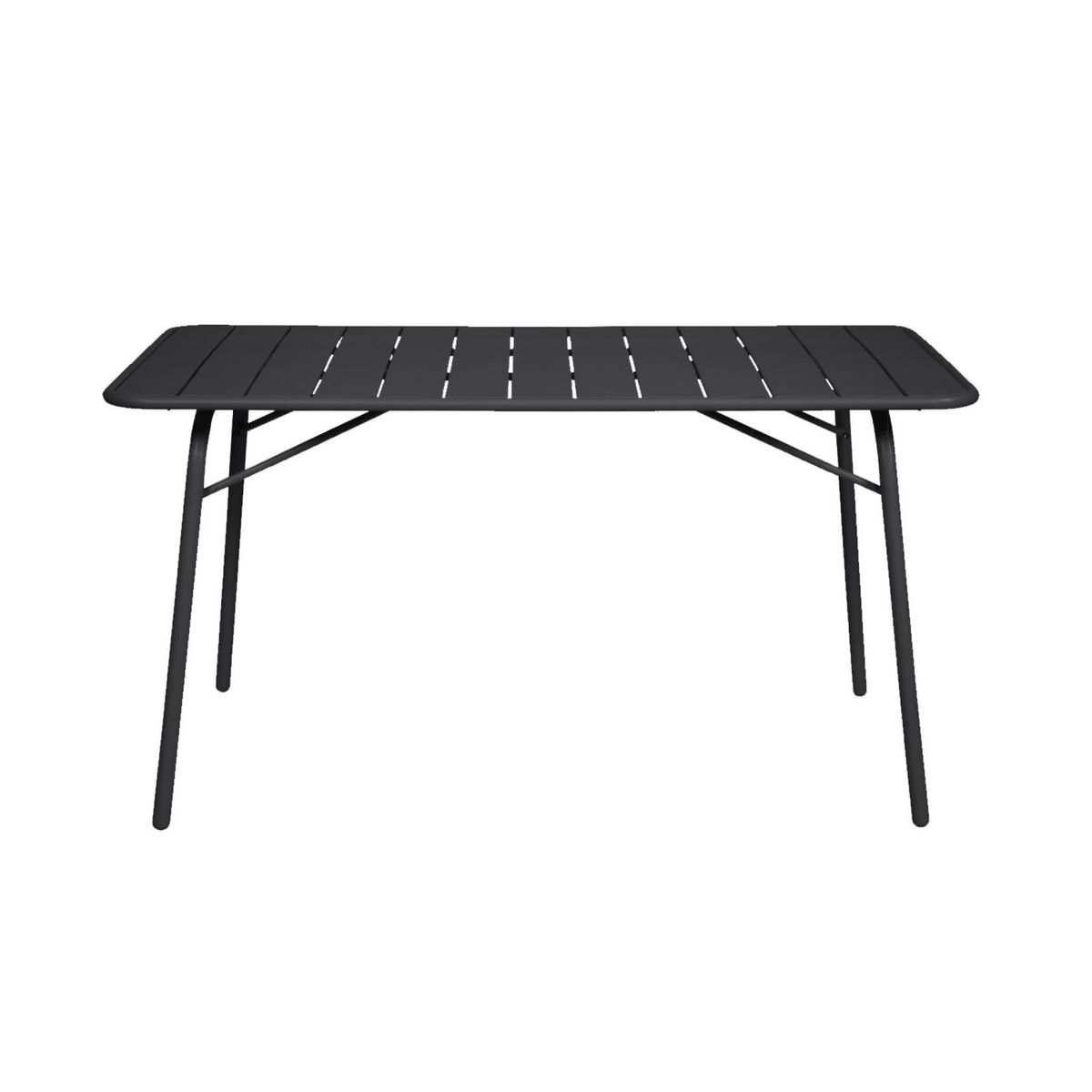 SWEEEK Table de jardin pliante métal 6 places, Amelia 141,2 x 80 x 72,5cm