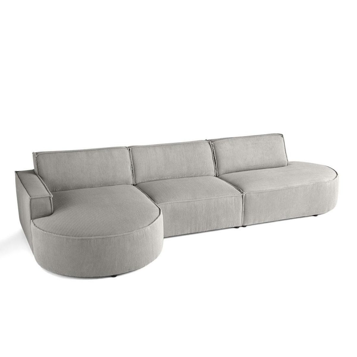 LISA DESIGN Spiaggia - canapé d'angle gauche - forme arrondie - 5 places - en velours côtelé