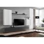 Voir la diapositive 2 : Paris Prix Meuble TV Mural Design  Switch II  270cm Blanc & Gris