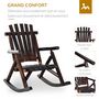 Voir la diapositive 4 : OUTSUNNY Fauteuil de jardin Adirondack à bascule rocking chair style rustique chic bois sapin traité carbonisation