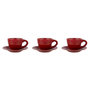 Voir la diapositive 1 : Paris Prix Lot de 3 Tasses & 3 Sous-Tasses  Ilene  21cl Rouge