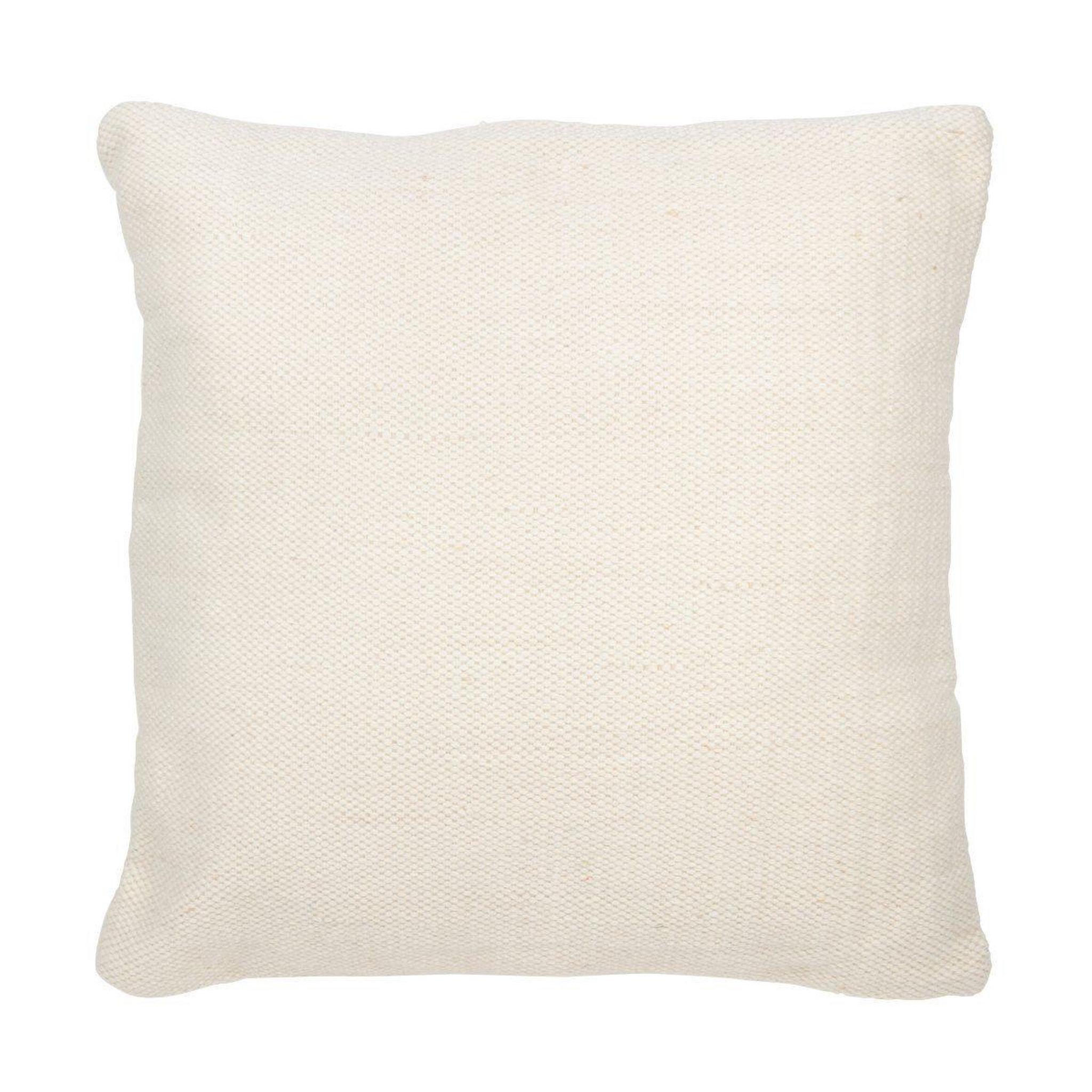J-LINE Coussin déco en laine  puglia  60x60cm crème