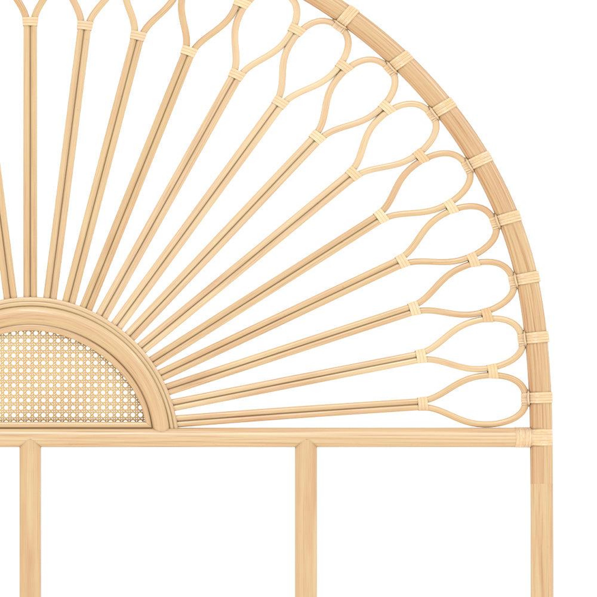 Voir la diapositive 3 : MAISON PAVANE Tête de lit en rotin naturel 160 cm-alan