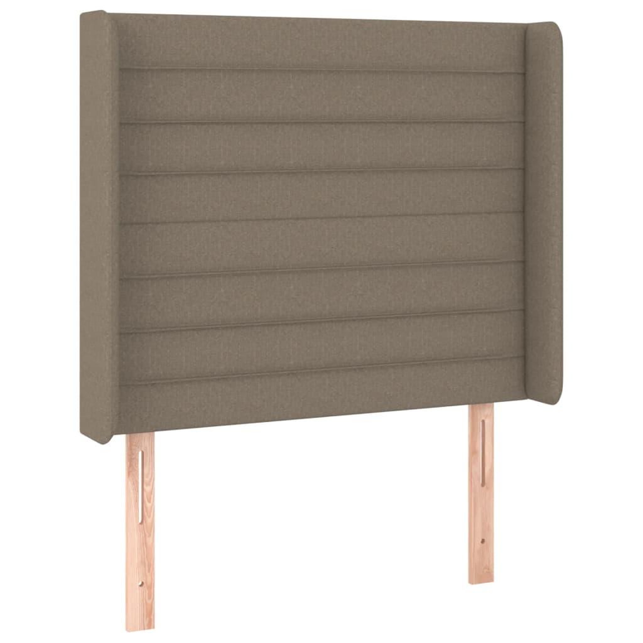 Voir la diapositive 2 : VIDAXL Tete de lit avec oreilles Taupe 103x16x118/128 cm Tissu