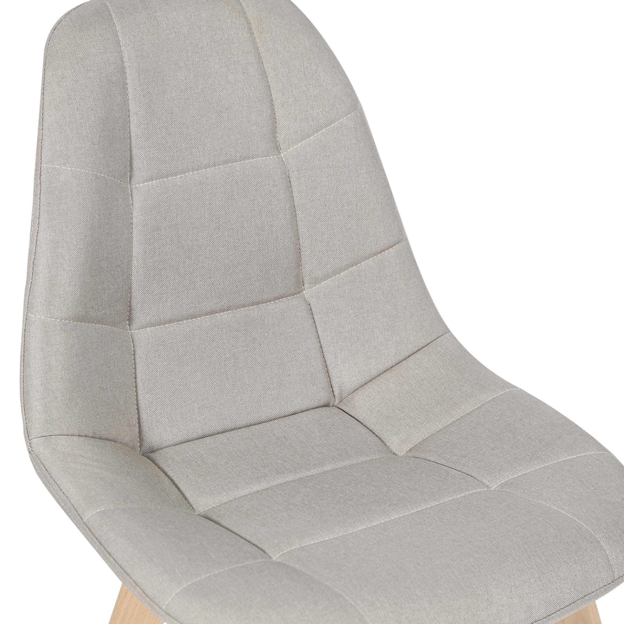 Voir la diapositive 5 : ID MARKET Lot de 4 chaises scandinaves gaby beige en tissu pour salle à manger