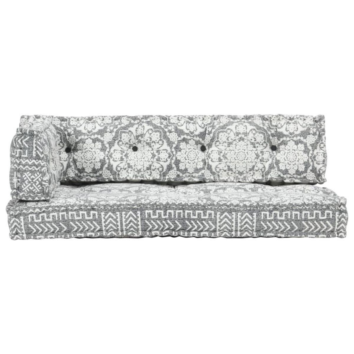 VIDAXL Coussin de canape palette Gris clair Tissu Patchwork