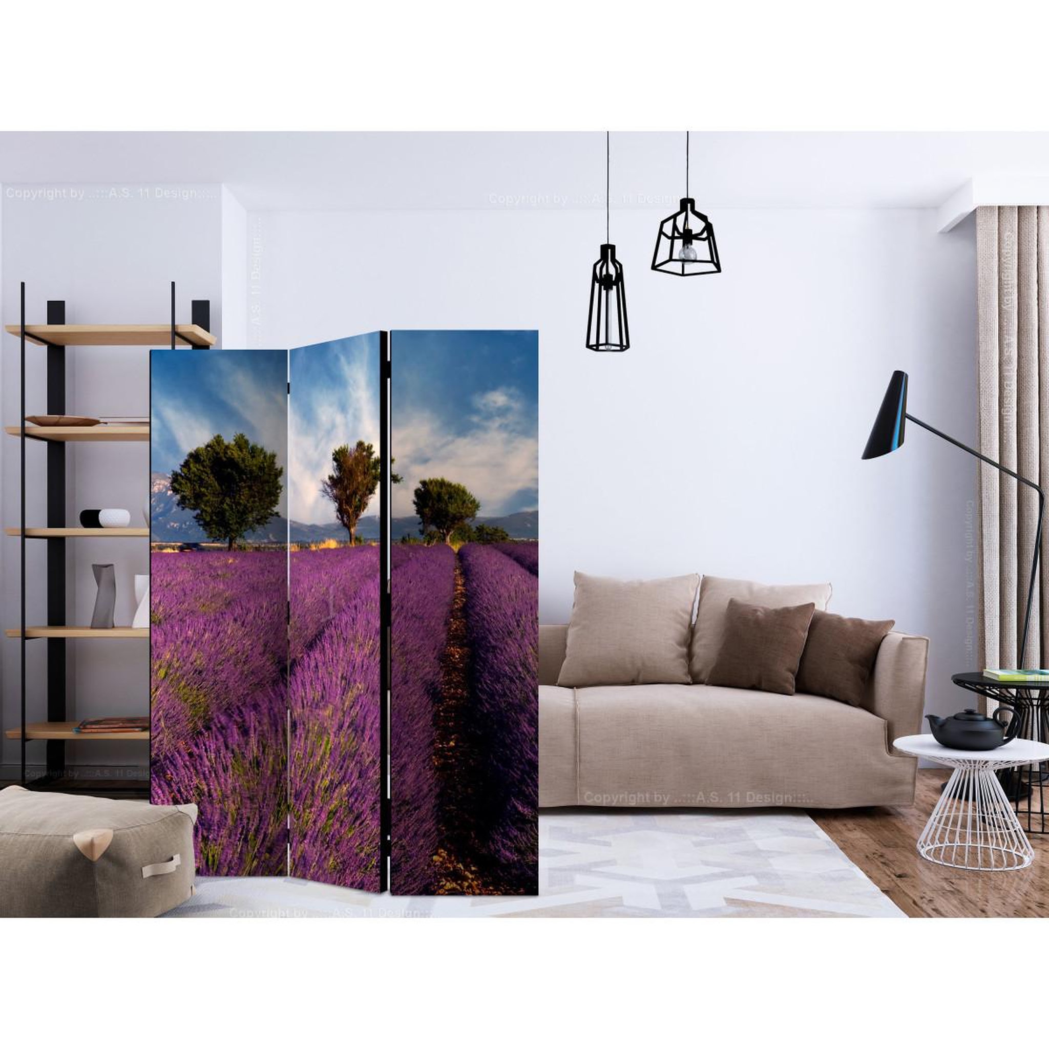 Voir la diapositive 2 : Paris Prix Paravent 3 volets  lavender field in provence, france  135x172cm