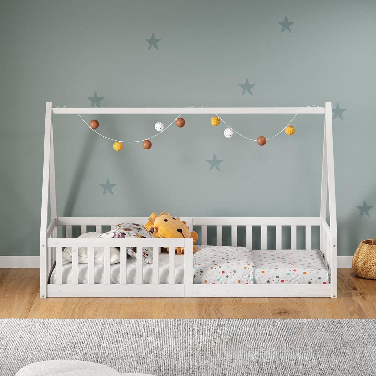 IDIMEX Lit cabane NICOLAS 90 x 190 cm, en pin massif