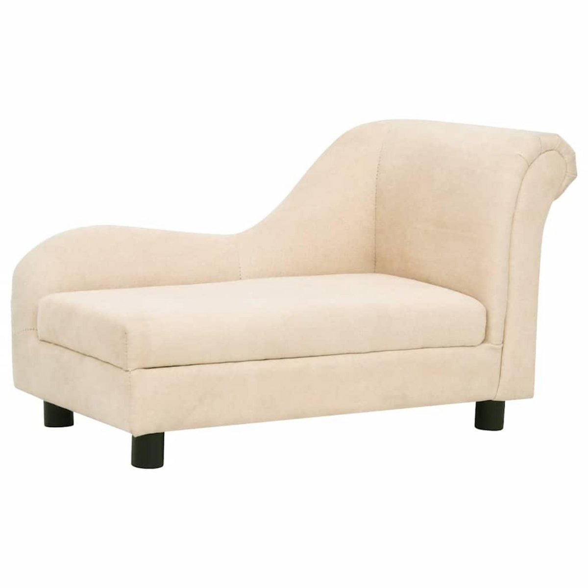 VIDAXL Canape pour chien avec oreiller Creme 83x44x44 cm Peluche