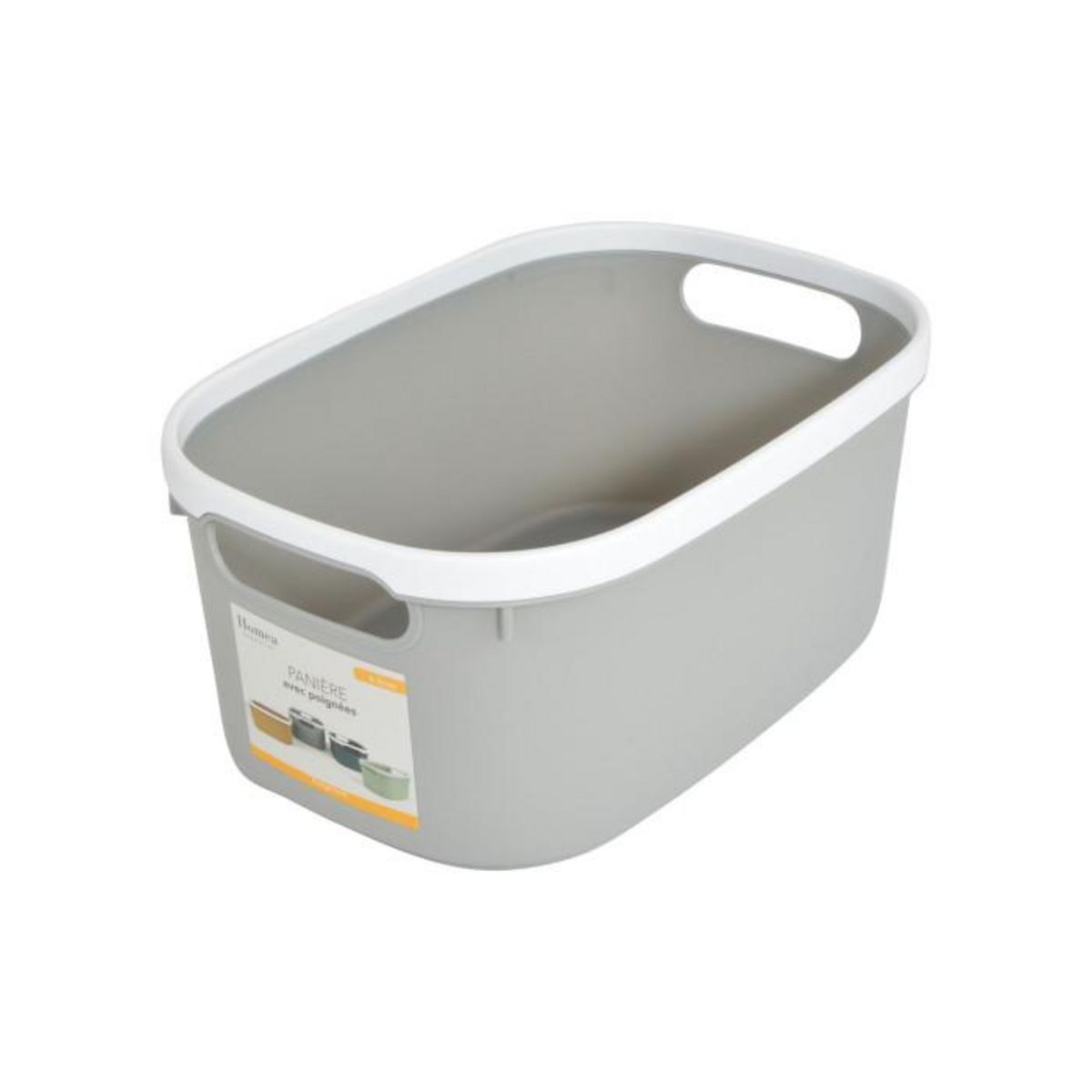 Paris Prix Panière de Rangement Bicolore  Poignées  30cm Gris