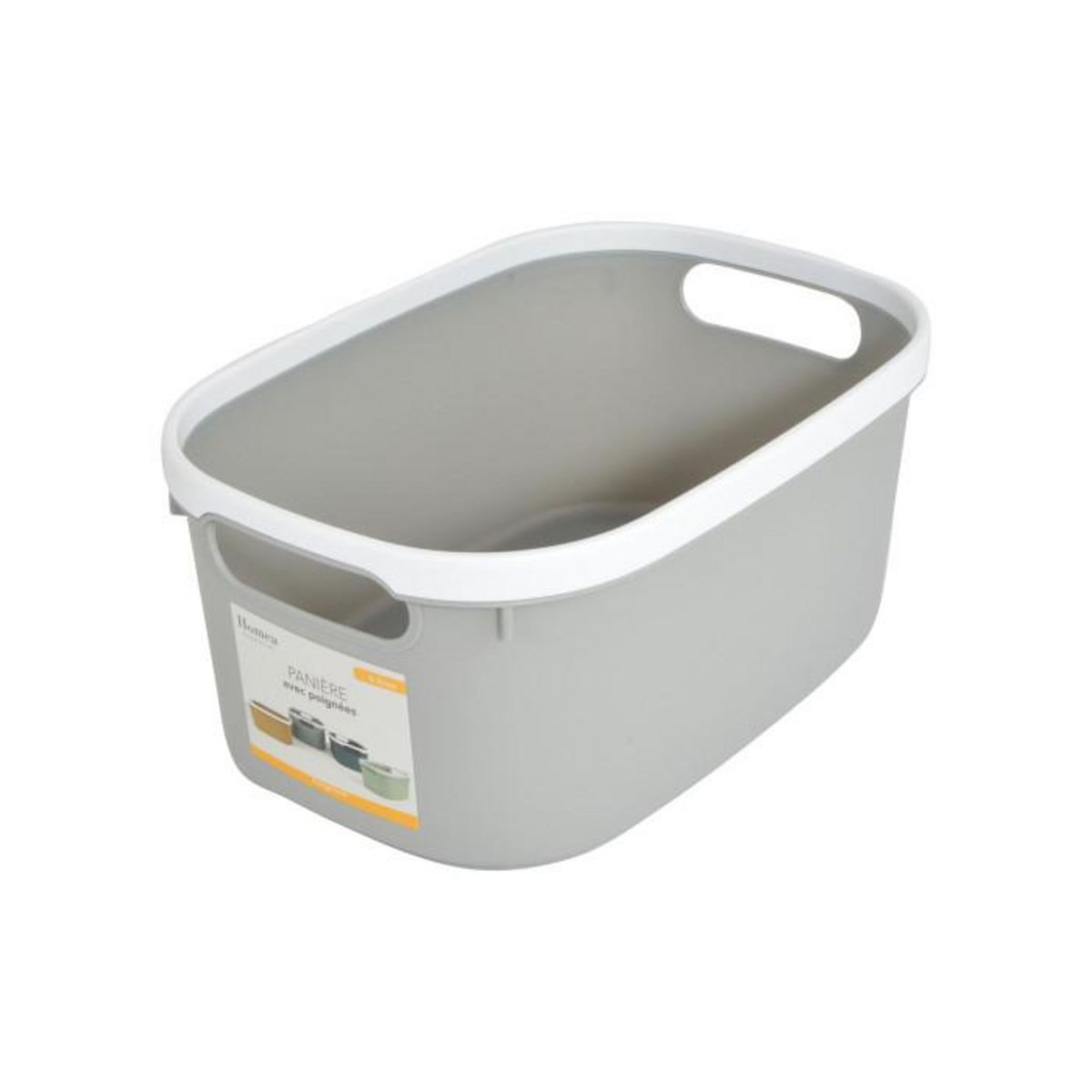 Paris Prix Panière de Rangement Bicolore  Poignées  30cm Gris