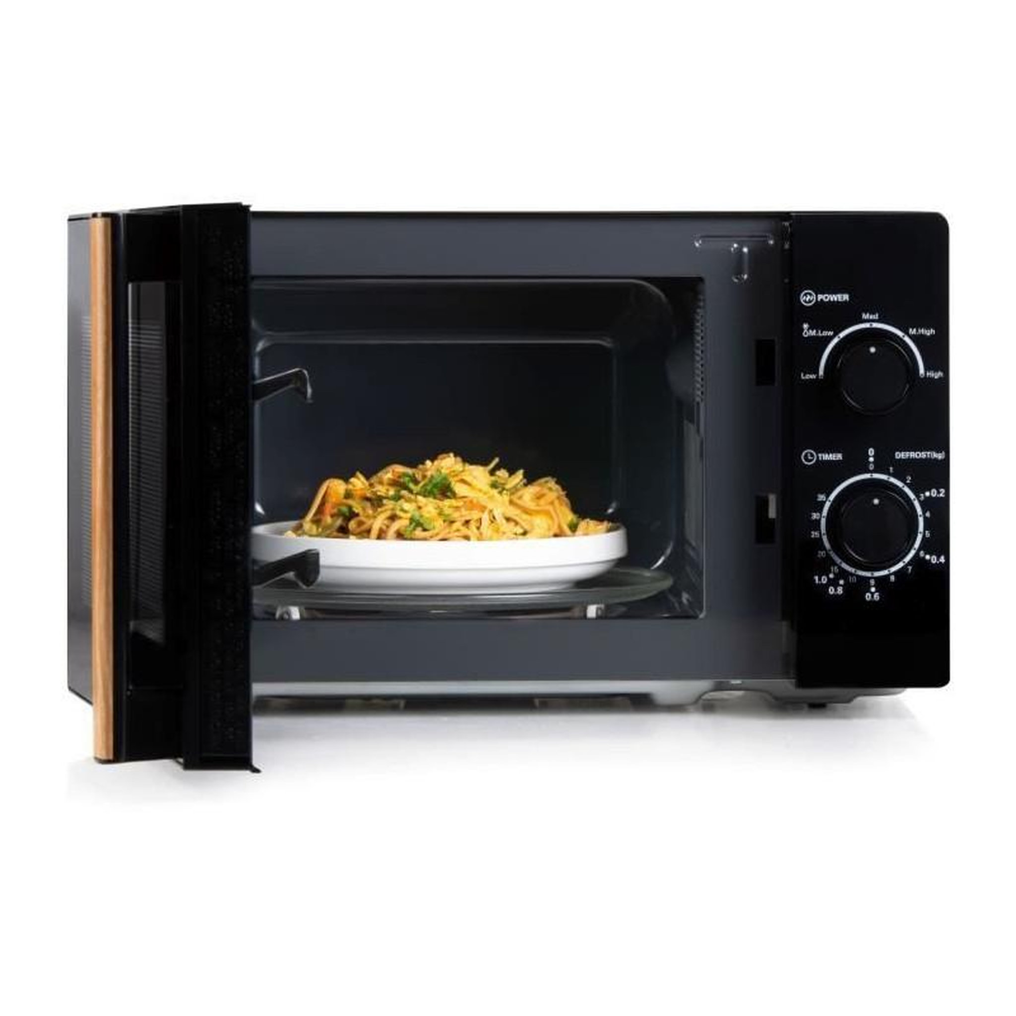 Voir la diapositive 3 : Domo Four micro-ondes DOMO DO2820 - 20L - 700W - Minuterie 35mn - Fonction décongélation - L44 x P35,8 x H 25,8 cm - Noir finition