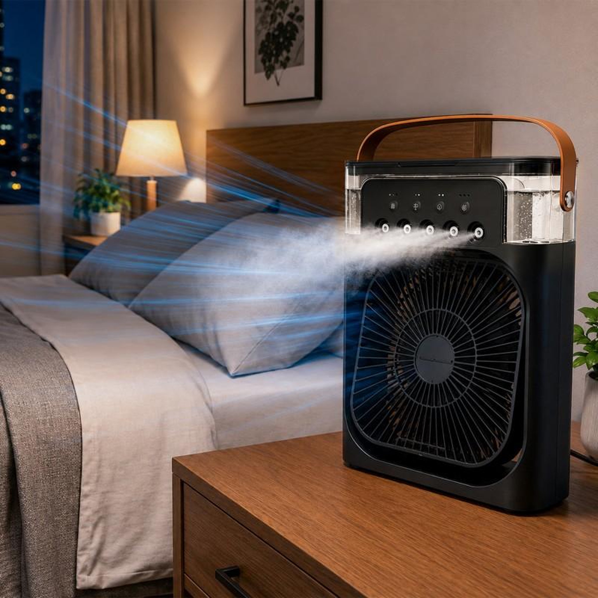 Voir la diapositive 3 : Ventilateur Brumisateur De Table – Usb-c Et Led