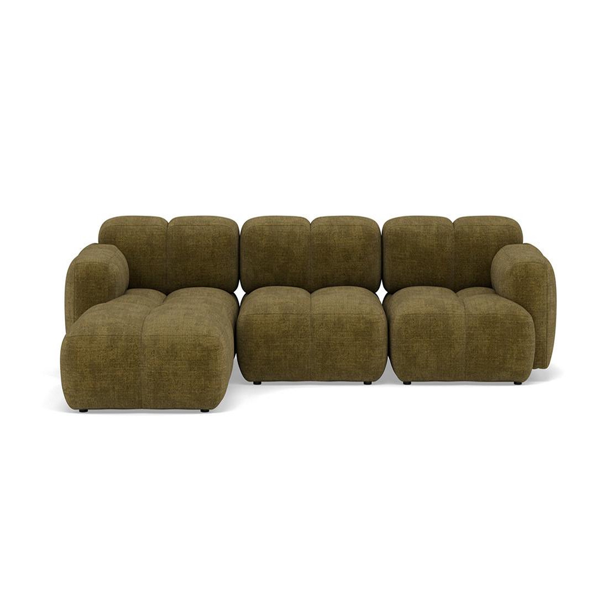 Voir la diapositive 1 : BEST MOBILIER Grace - canapé modulable d'angle réversible 4 places en velours texturé