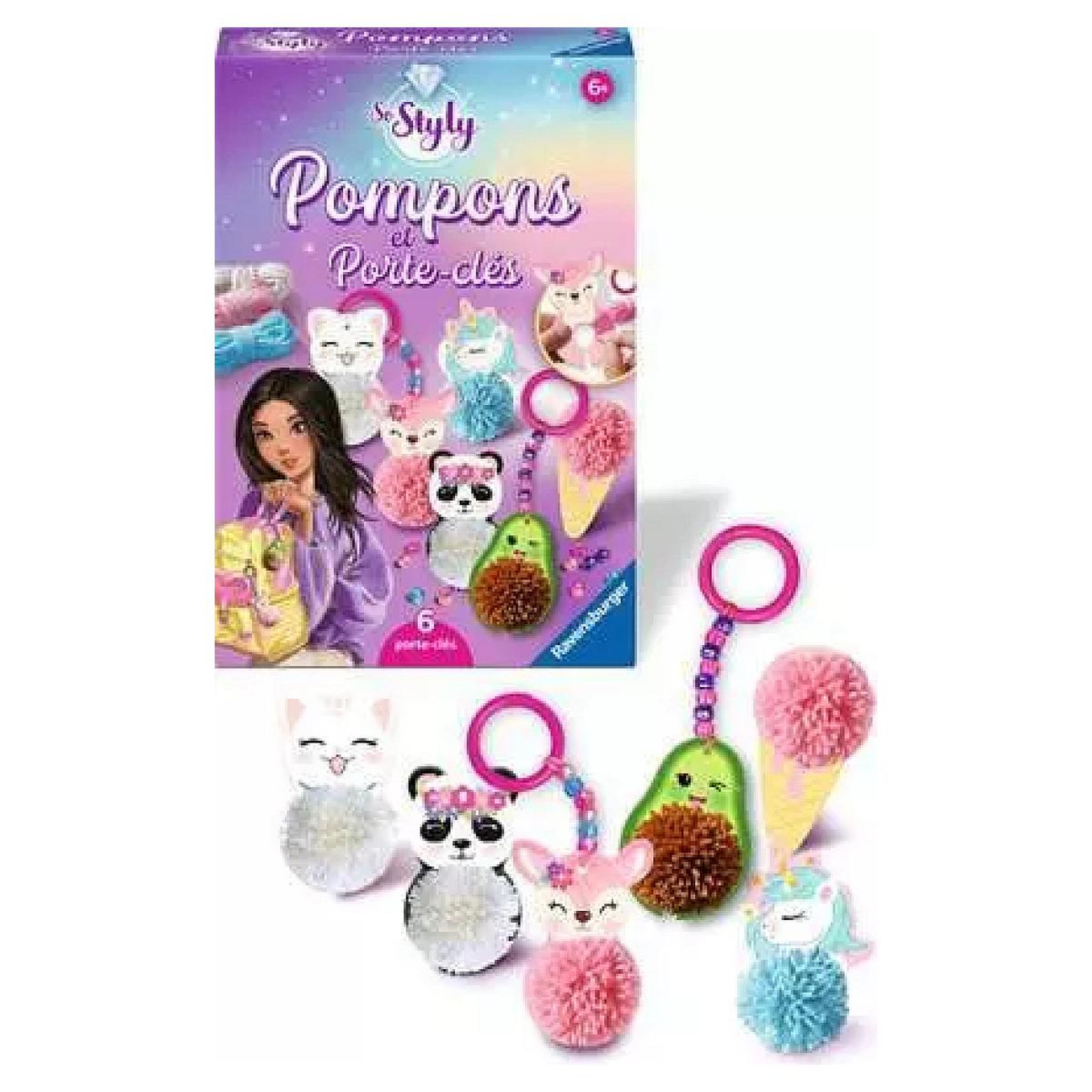 Voir la diapositive 2 : RAVENSBURGER So Styly - Porte-clés Pompons Kawai