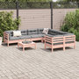 Voir la diapositive 3 : VIDAXL Salon de jardin 9 pcs avec coussins sapin de douglas solide