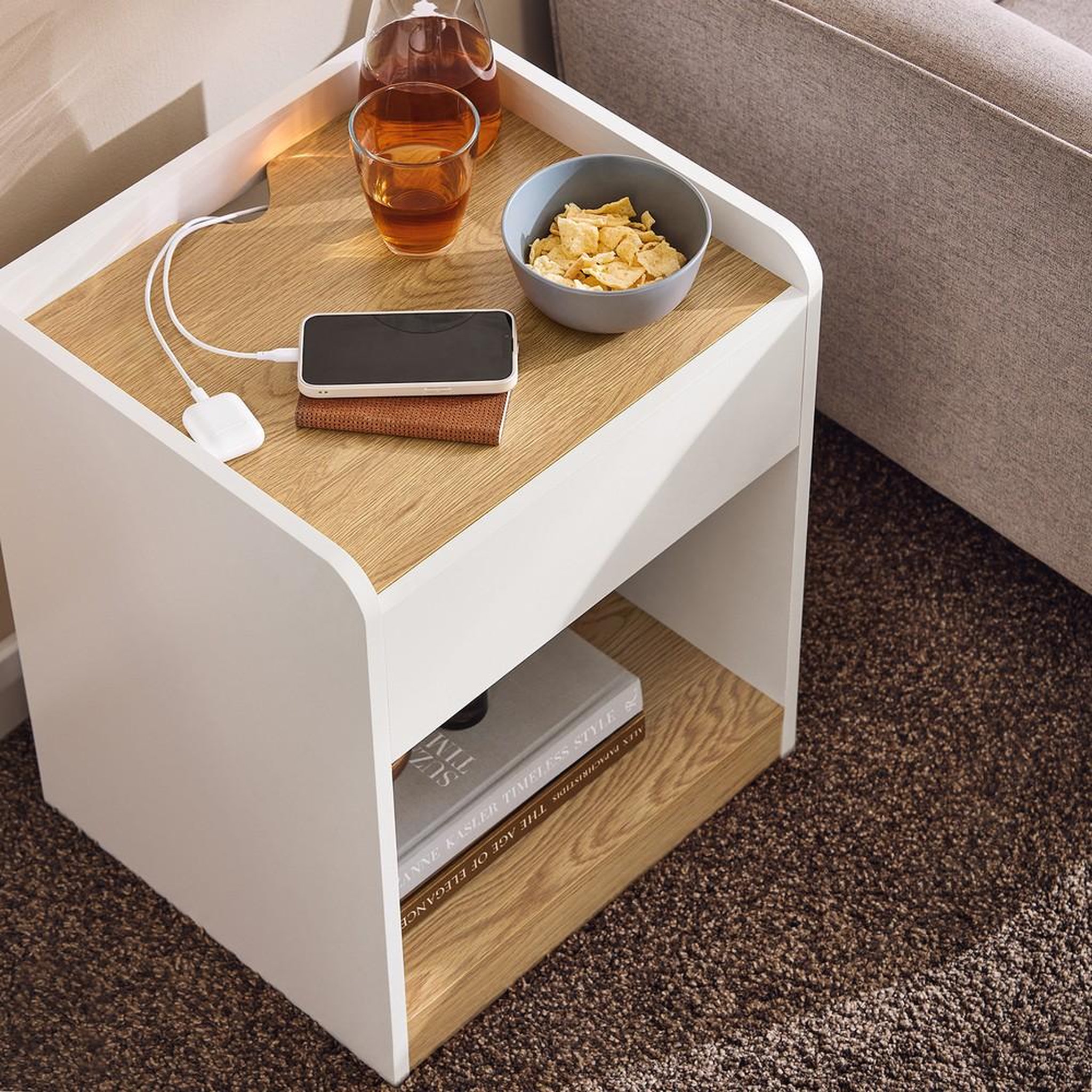 Voir la diapositive 4 : SOBUY SoBuy - Table De Chevet à un tiroir - Blanc - 42x40x55cm - Minimaliste - FBT128-NW