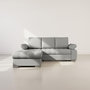 Voir la diapositive 6 : BEST MOBILIER Bianca - canapé d'angle gauche 4 places convertible avec coffre en tissu texturé