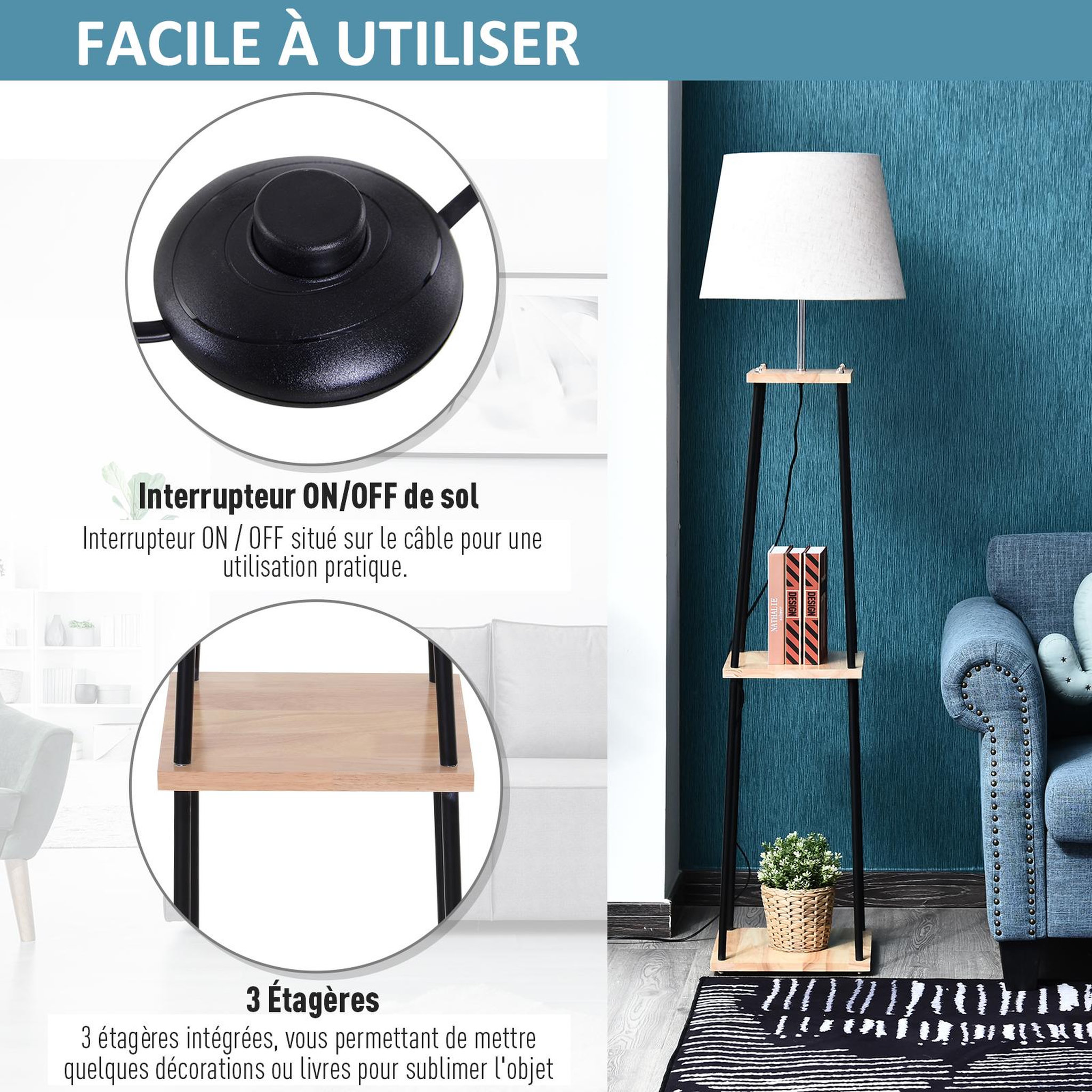 Voir la diapositive 6 : HOMCOM HOMCOM Fauteuil de bureau manager grand confort - dossier ergonomique à bascule - têtière - hauteur assise réglable - nylon revêtement synthétique noir