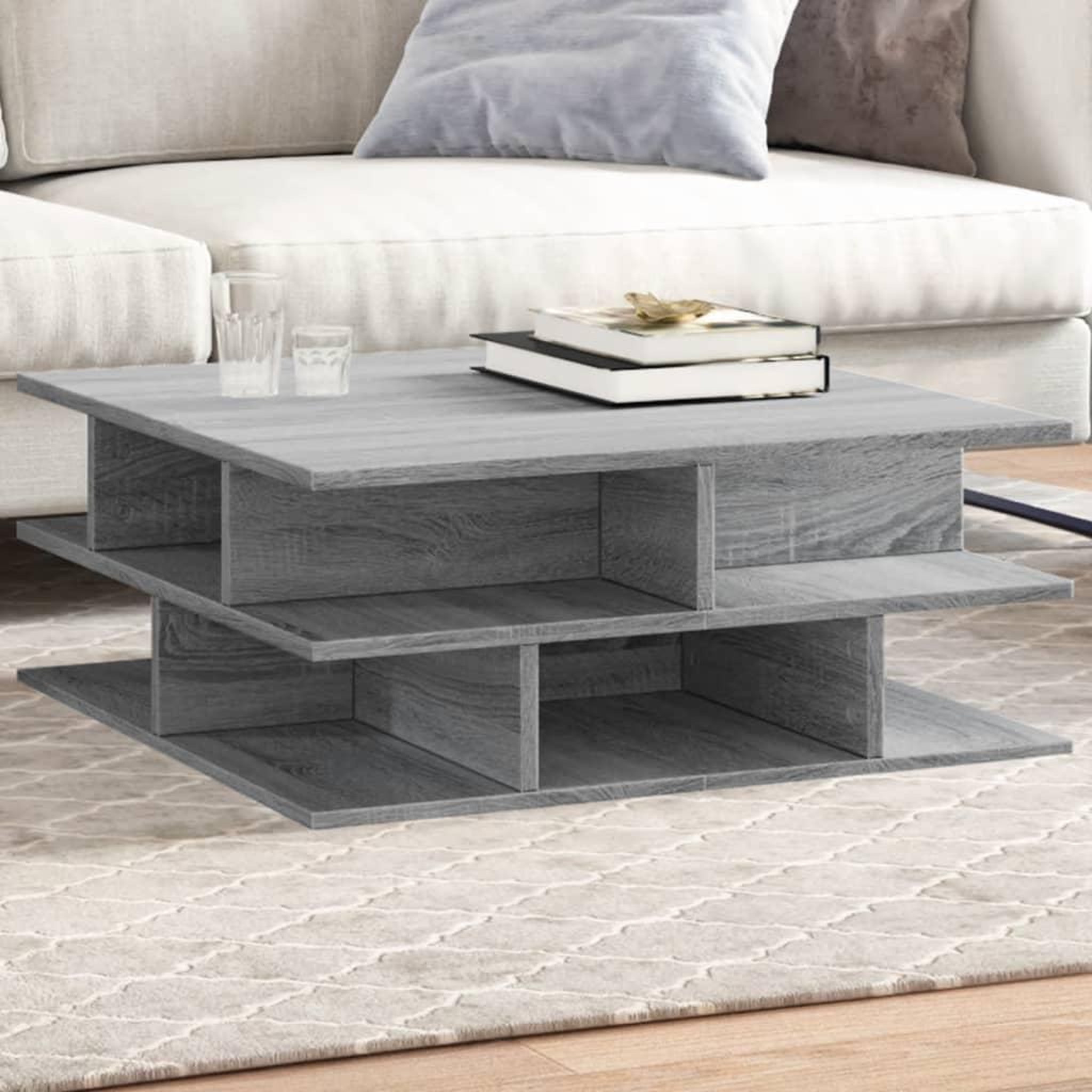 VIDAXL Table basse sonoma gris 70x70x29 cm bois d'ingenierie