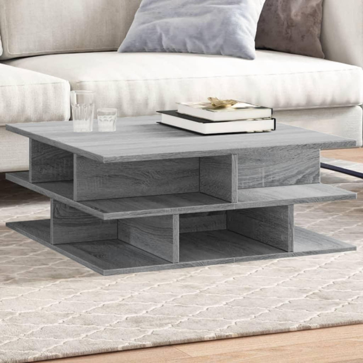 VIDAXL Table basse sonoma gris 70x70x29 cm bois d'ingenierie