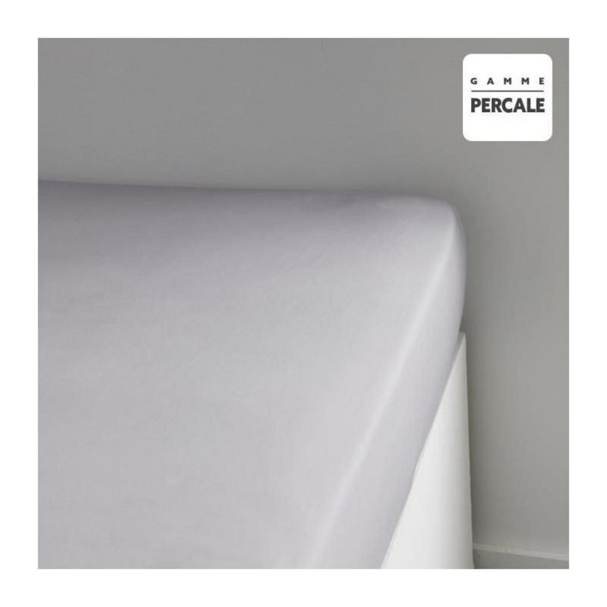 Today Drap housse TODAY Prestige - 140 x 200+30 cm - 2 personnes - 100% Percale de coton uni - Acier