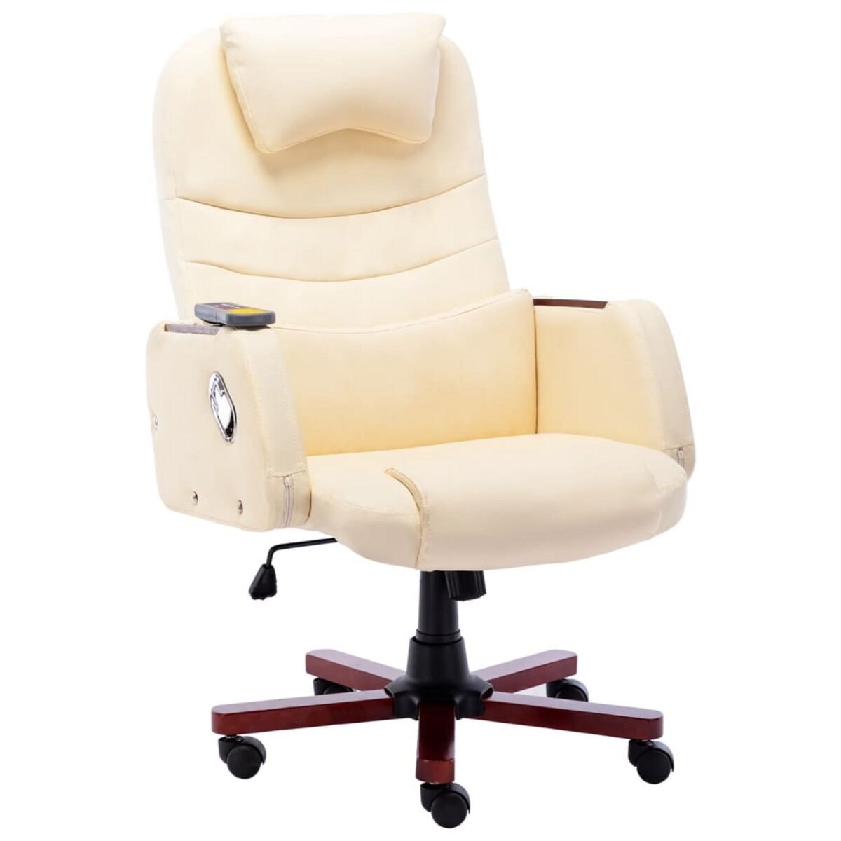 VIDAXL Chaise de bureau de massage Creme Similicuir