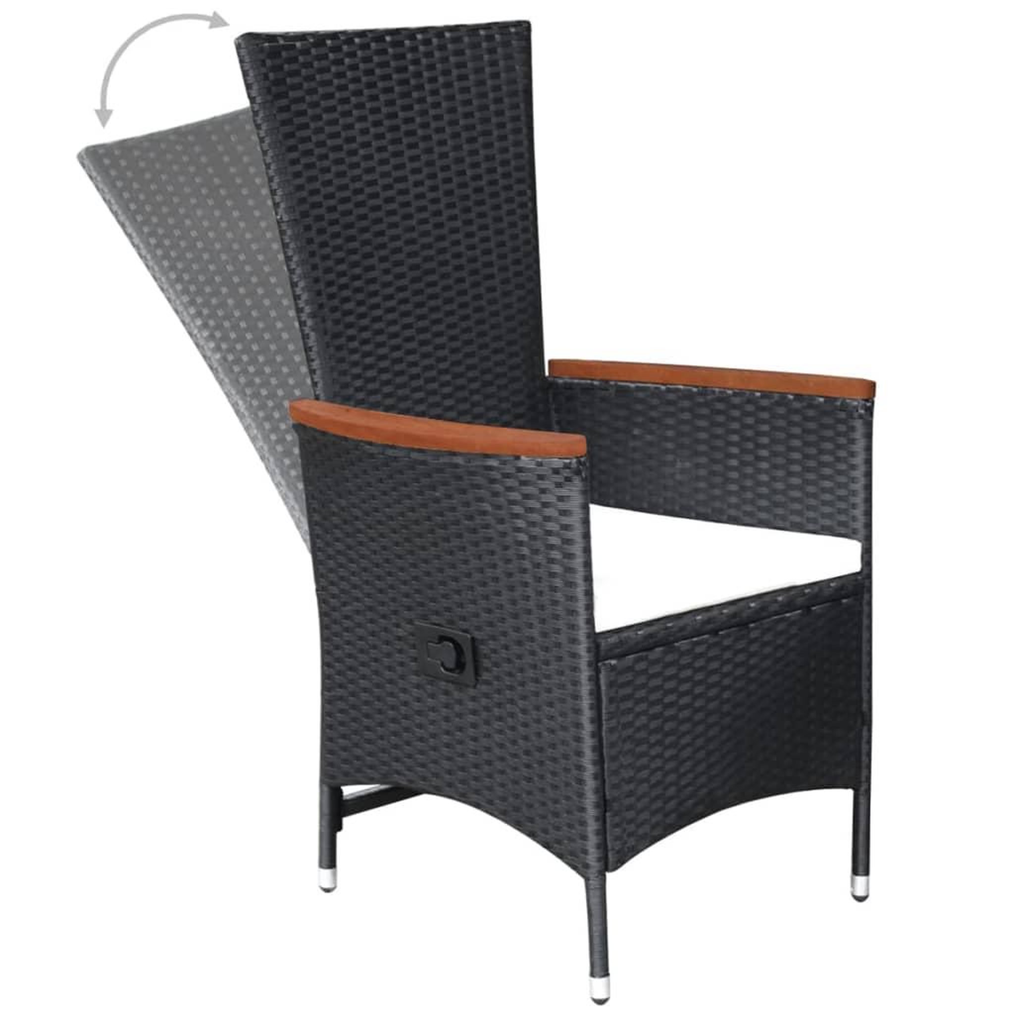 Voir la diapositive 4 : VIDAXL Ensemble a manger de jardin 3 pcs Noir
