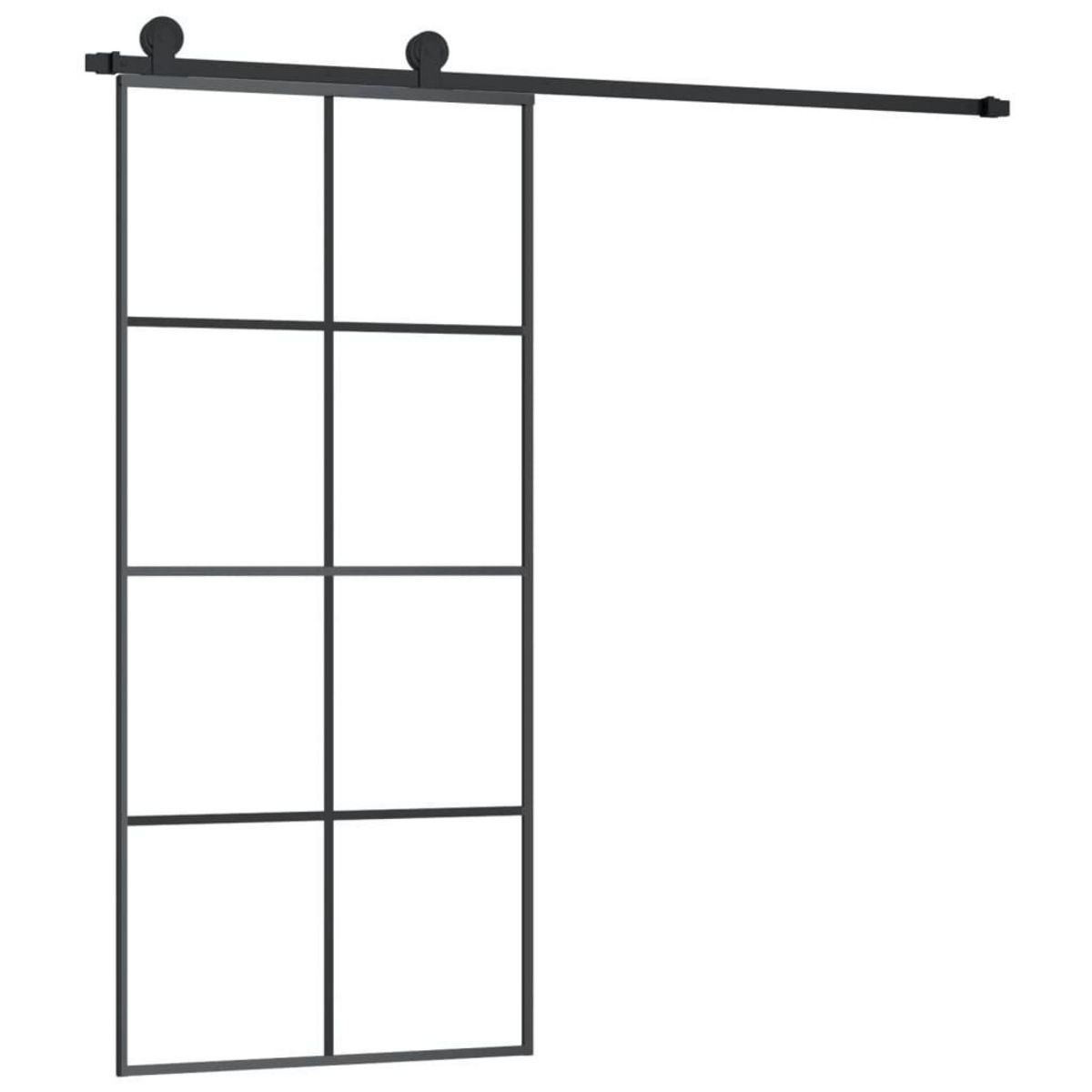 VIDAXL Porte coulissante avec kit de quincaillerie 90x205 cm Verre ESG