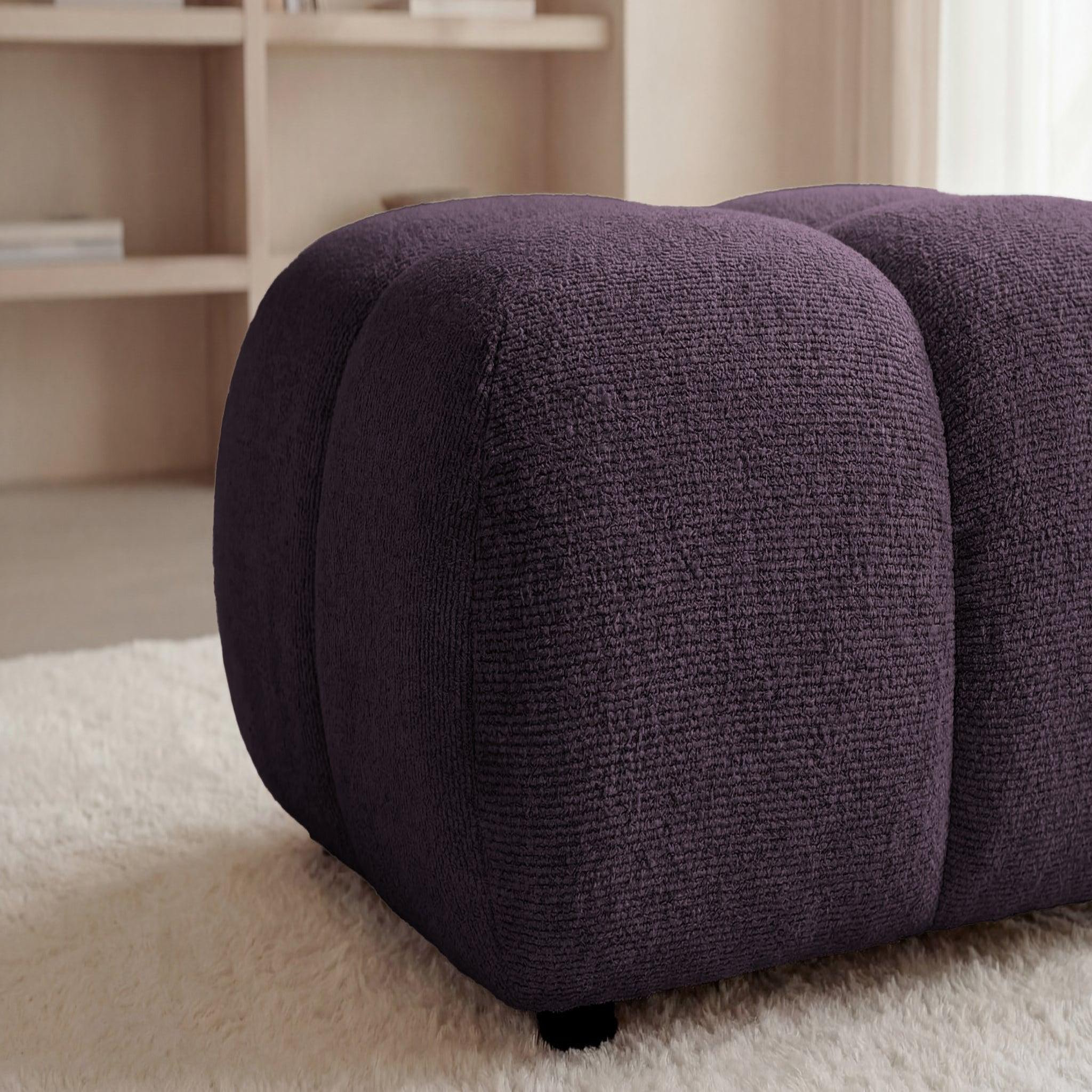 Voir la diapositive 4 : CASANOVA PARIS Constance - pouf en tissu chenille 72x72x43.5
