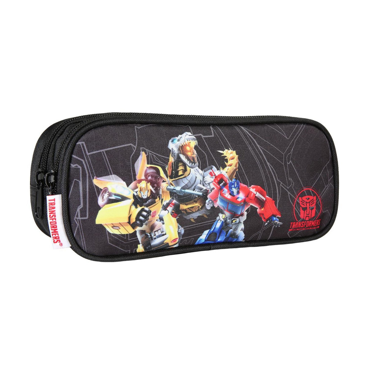 Bagtrotter Bagtrotter - Transformers  - Trousse Scolaire Rectangulaire - Noir  - 2 Compartiments Zippés - 23x7x10cm - Matière Polyester - Accessoire et Papeterie Scolaire