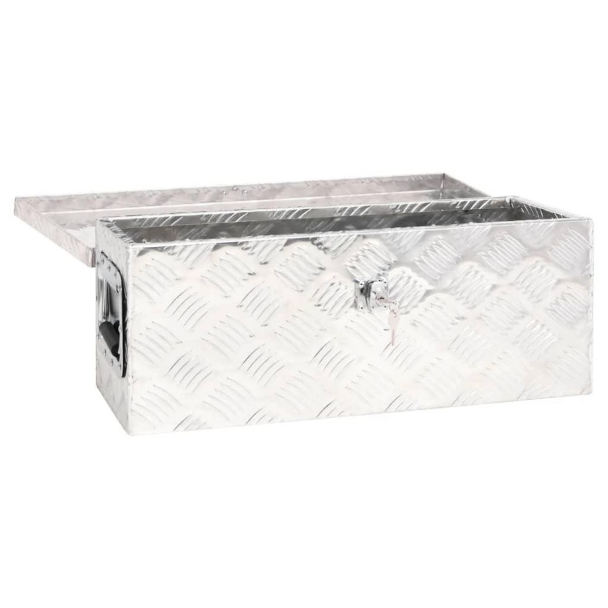 VIDAXL Boîte de rangement Argente 60x23,5x23 cm Aluminium