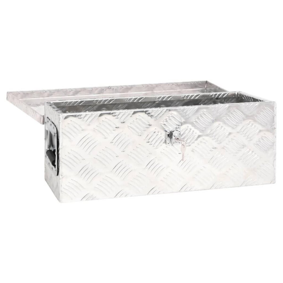 VIDAXL Boîte de rangement Argente 60x23,5x23 cm Aluminium