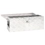 Voir la diapositive 5 : VIDAXL Boîte de rangement Argente 60x23,5x23 cm Aluminium