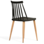 Voir la diapositive 4 : ID MARKET Lot de 4 chaises LILY noires pour salle à manger