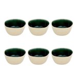 SECRET DE GOURMET Lot de 6 Coupelles en Faïence  Wonja  11cm Vert
