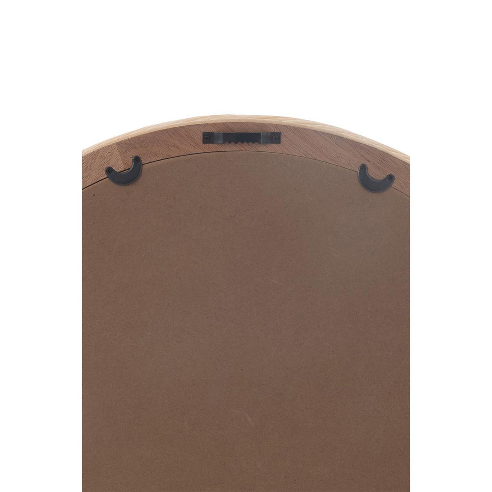 Voir la diapositive 3 : J-LINE Miroir Mural en Rotin  Dwayne  66cm Naturel