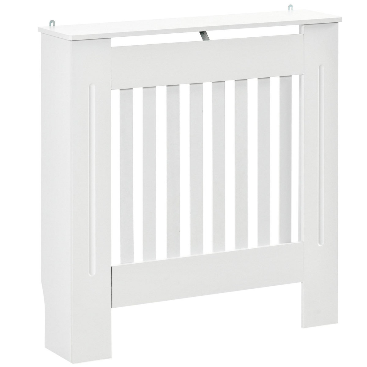 HOMCOM Cache-radiateur design panneau - grille d'aération verticale à lattes - dim. 78L x 19l x 81H cm - MDF blanc
