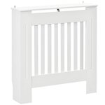 HOMCOM Cache-radiateur design panneau - grille d'aération verticale à lattes - dim. 78L x 19l x 81H cm - MDF blanc
