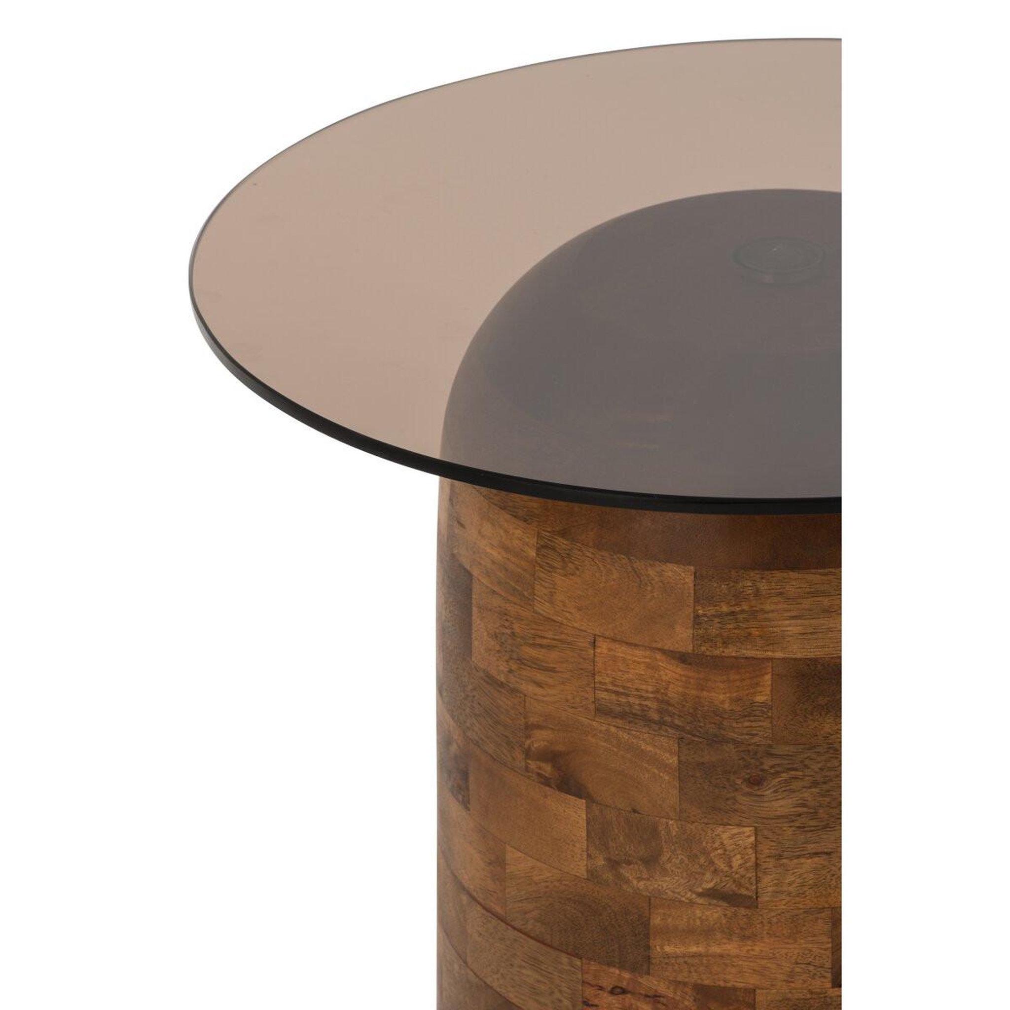 Voir la diapositive 2 : J-LINE Table d'Appoint en Verre  Perrine  56cm Naturel