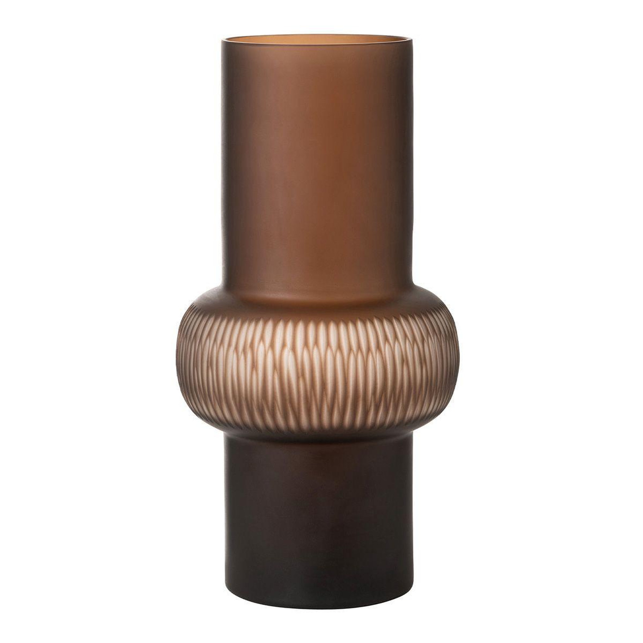 Voir la diapositive 1 : J-LINE Vase design ligne & boule  octave  41cm marron