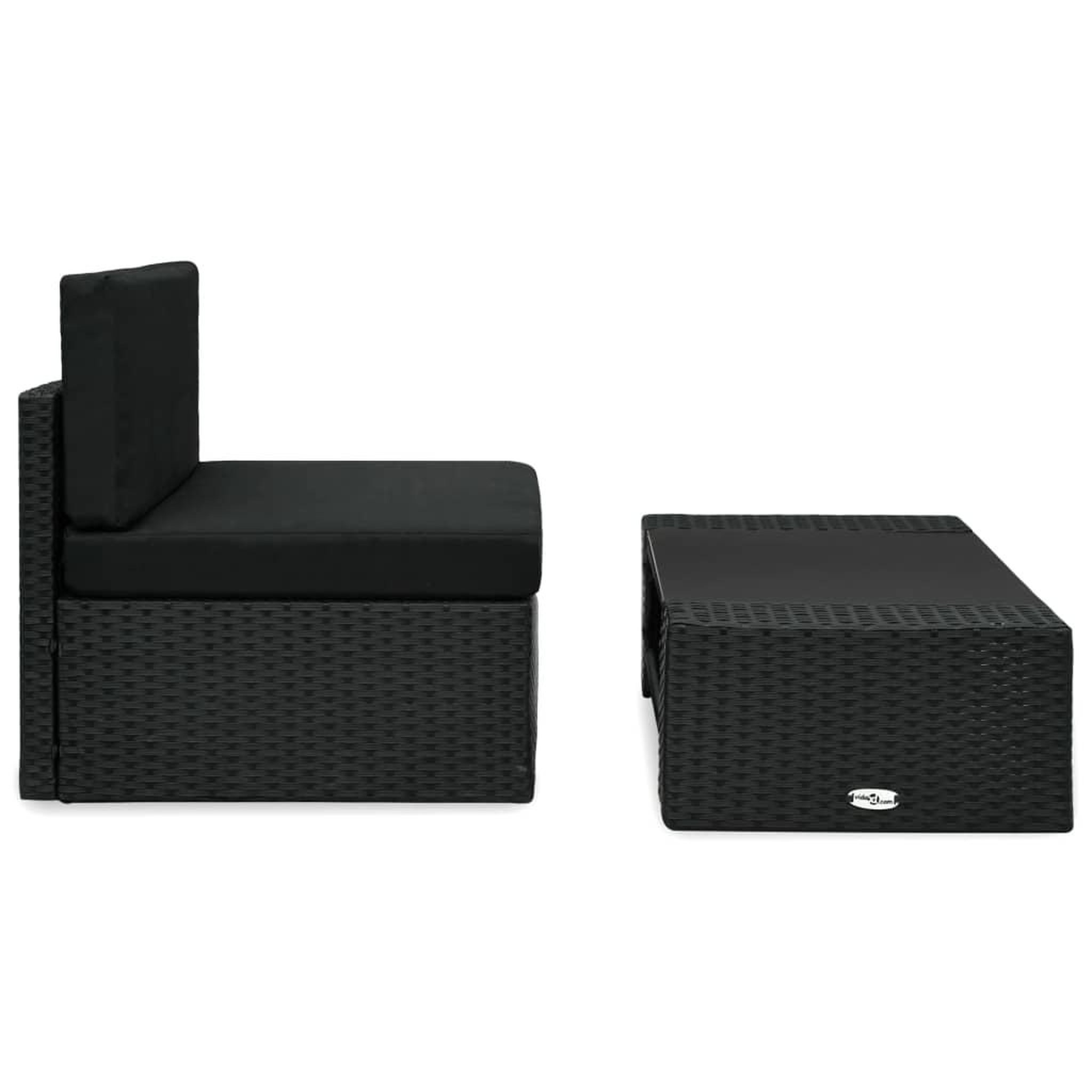 Voir la diapositive 2 : VIDAXL Salon de jardin 2 pcs Resine tressee Noir