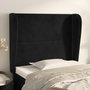 Voir la diapositive 1 : VIDAXL Tete de lit avec oreilles Noir 93x23x118/128 cm Velours