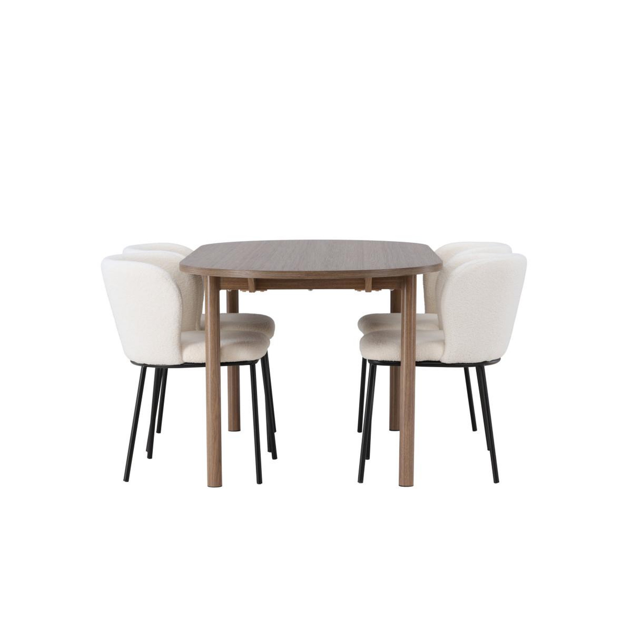 Voir la diapositive 3 : Paris Prix Ensemble table à manger & 4 chaises  andy & edina  180cm naturel & blanc