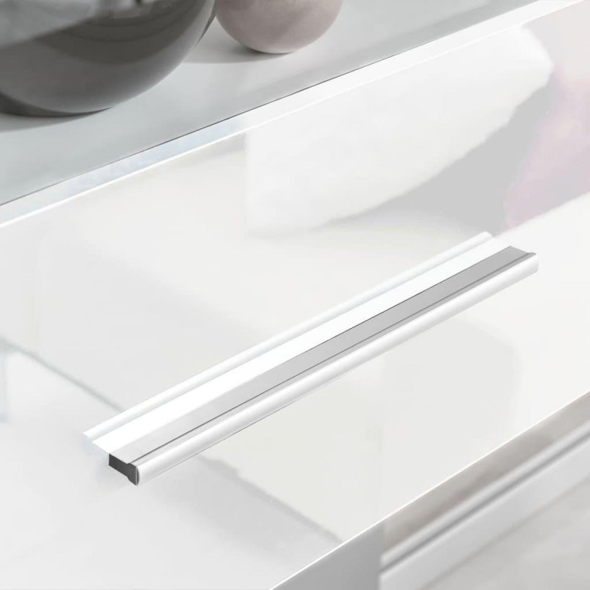 VIDAXL Meuble TV mural avec eclairage LED 5 pieces Blanc