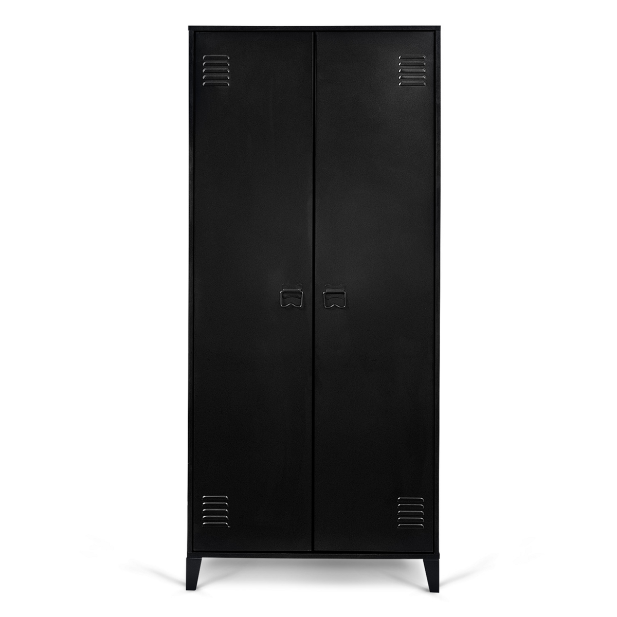 ID MARKET Armoire vestiaire penderie ESTER 2 portes métal noir design industriel
